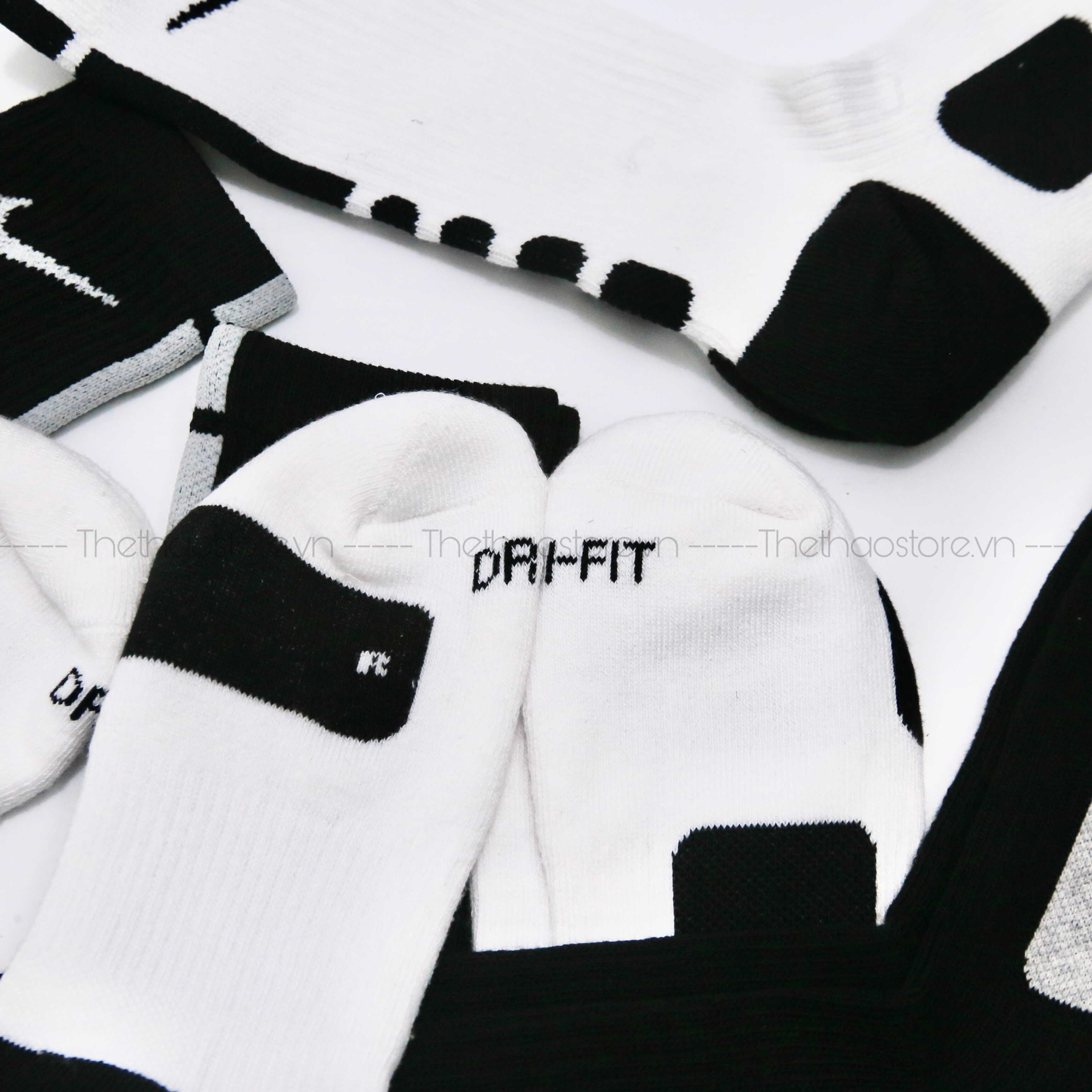 Vớ/ Tất Nike Unisex Elite Crew Basketball Cổ Cao (Đen/Trắng)