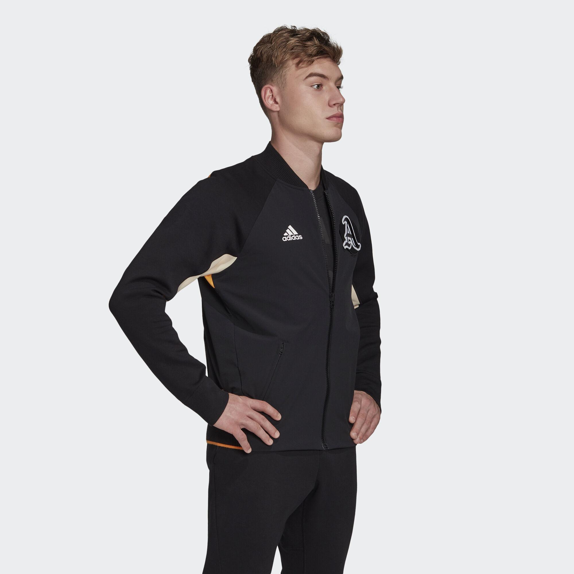 Áo Khoác Bomber Thể Thao Unisex Adidas VRCT Jacket Đen/Cam - EA0372