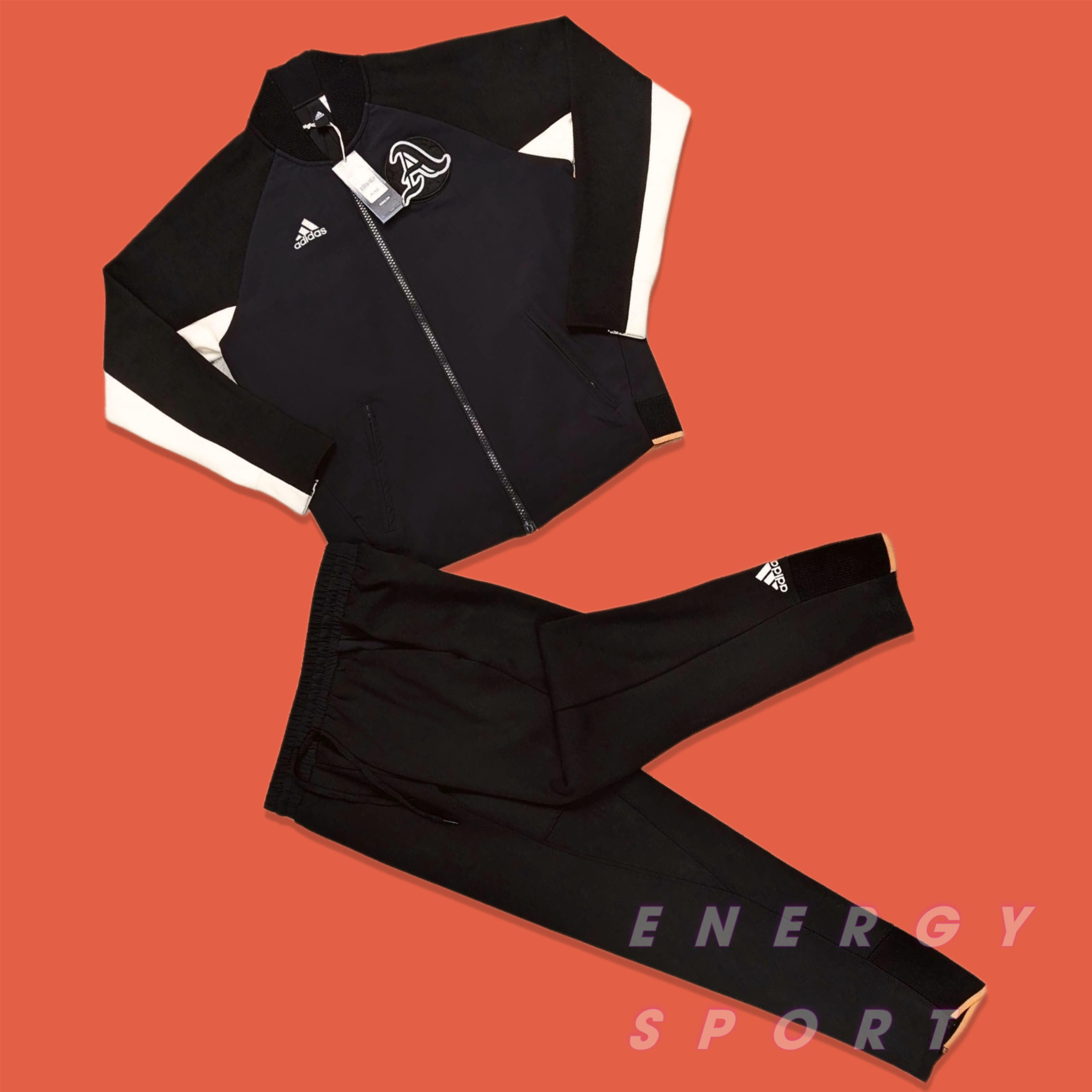 Áo Khoác Bomber Thể Thao Unisex Adidas VRCT Jacket Đen/Cam - EA0372