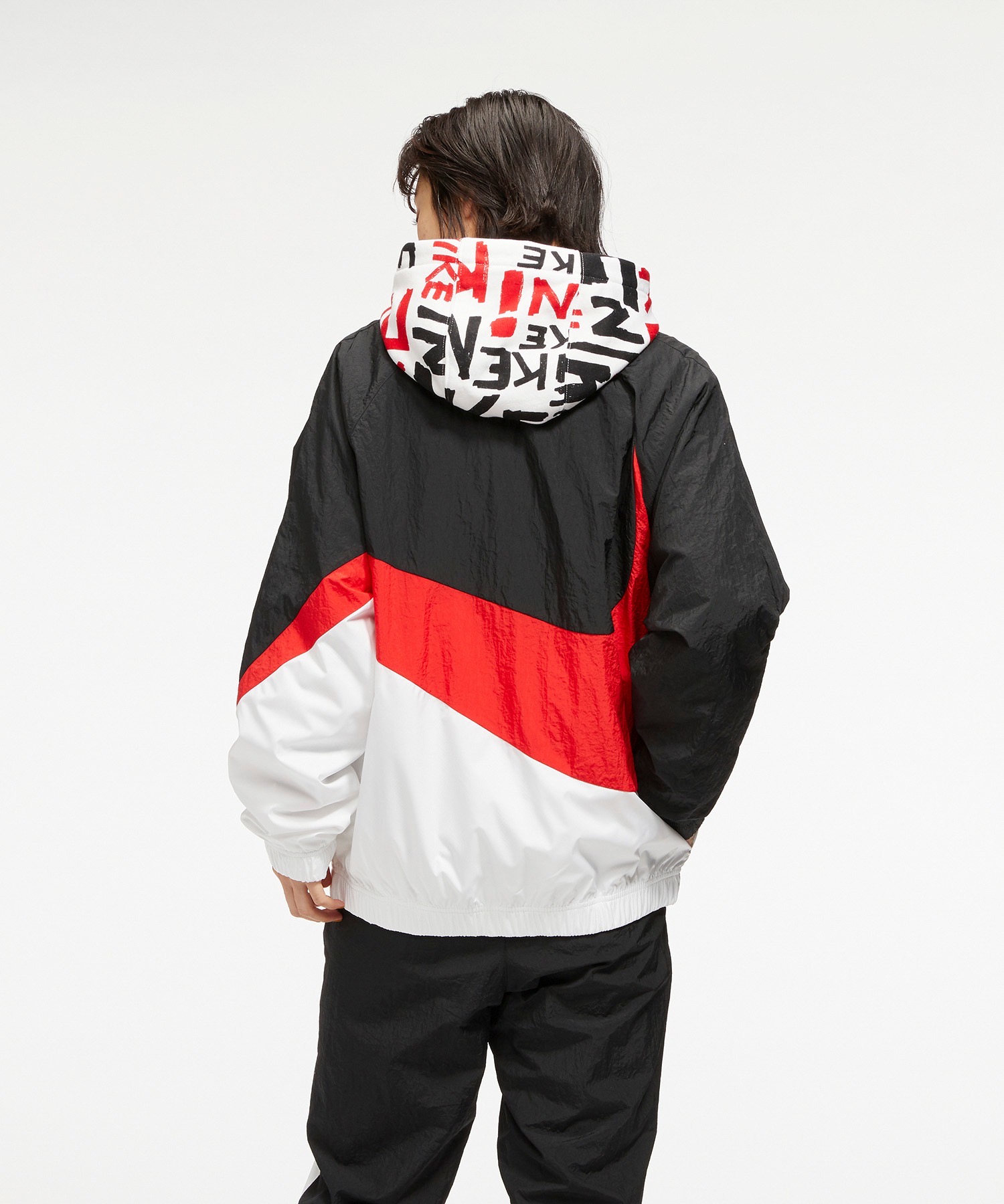 Áo Khoác Gió Unisex Cho Nam Nữ Nike Sportswear Big Swoosh Woven Jacket - Đen/Trắng