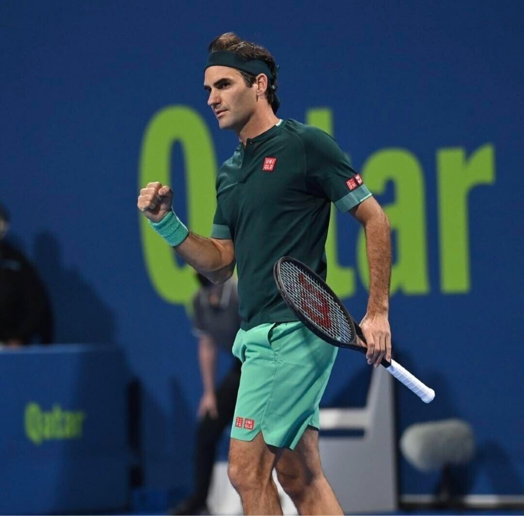 Bộ Quần Áo Thể Thao Tennis Uniqlo Federer Doha Open 2021