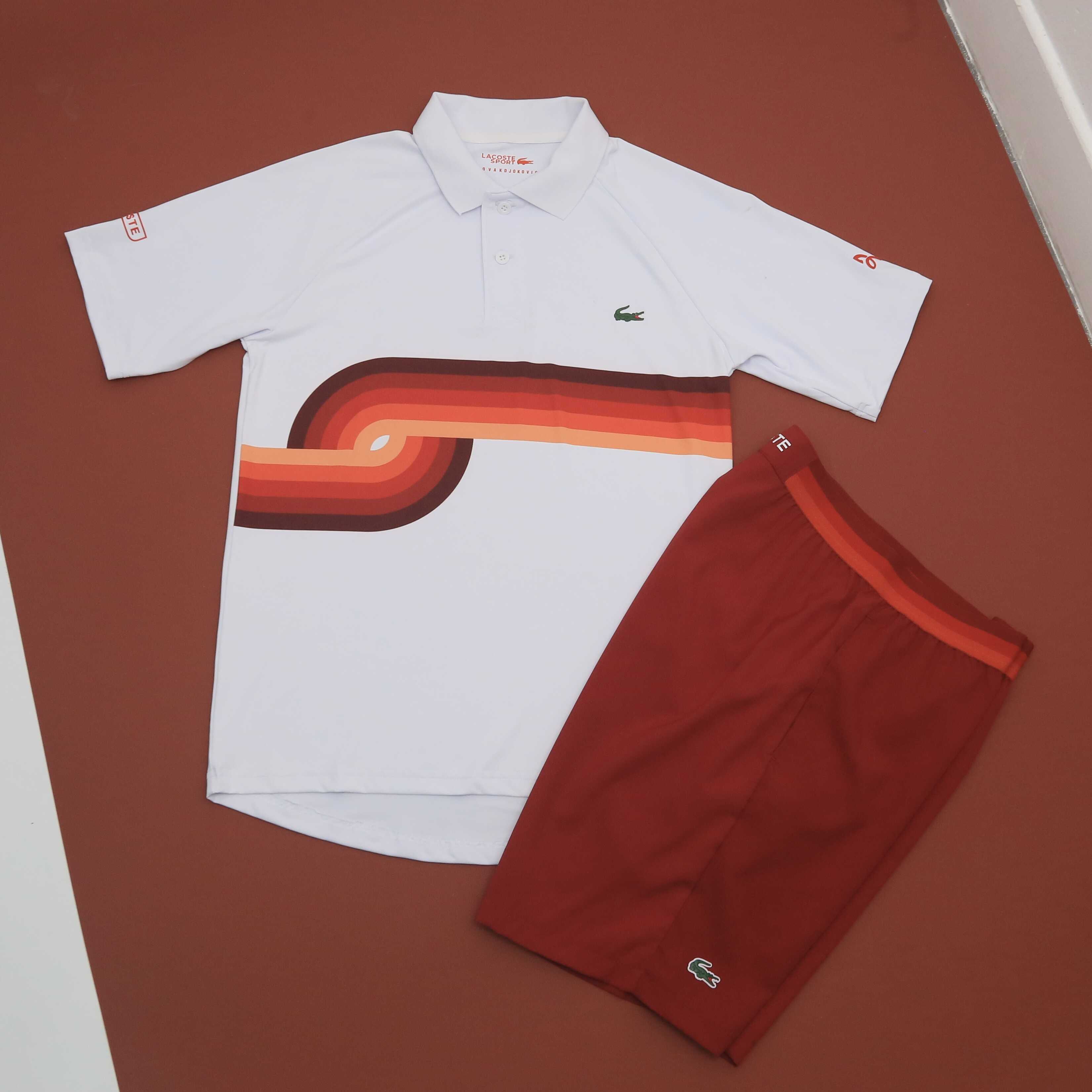 Bộ Quần Áo Thể Thao Tennis Lacoste Sport X Novak Djokovic Breathable - Đỏ