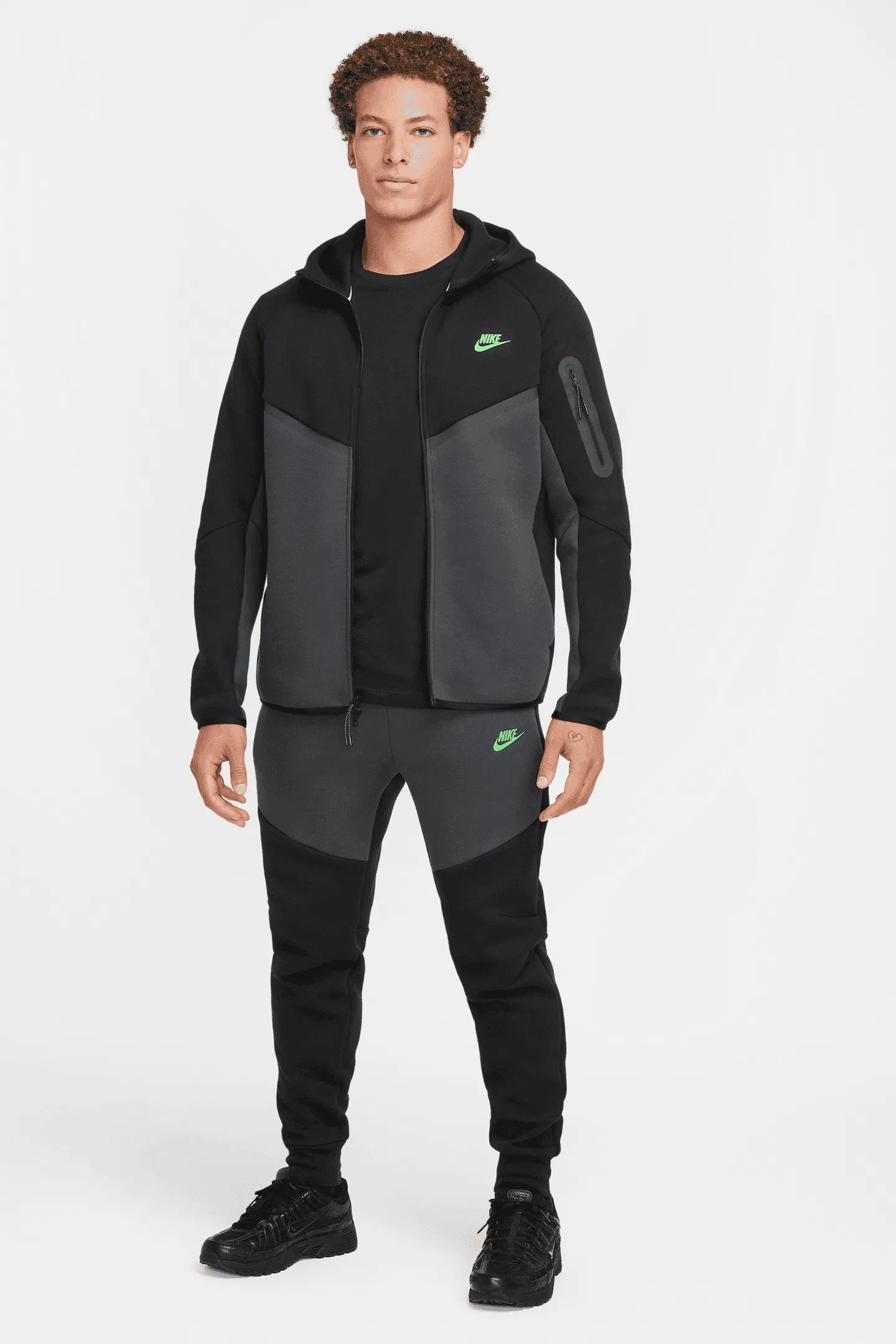 Áo Khoác Thể Thao Nike Tech Fleece - ĐEN GHI