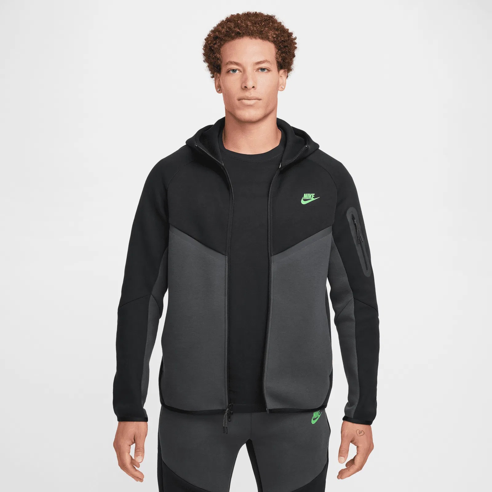 Áo Khoác Thể Thao Nike Tech Fleece - ĐEN GHI