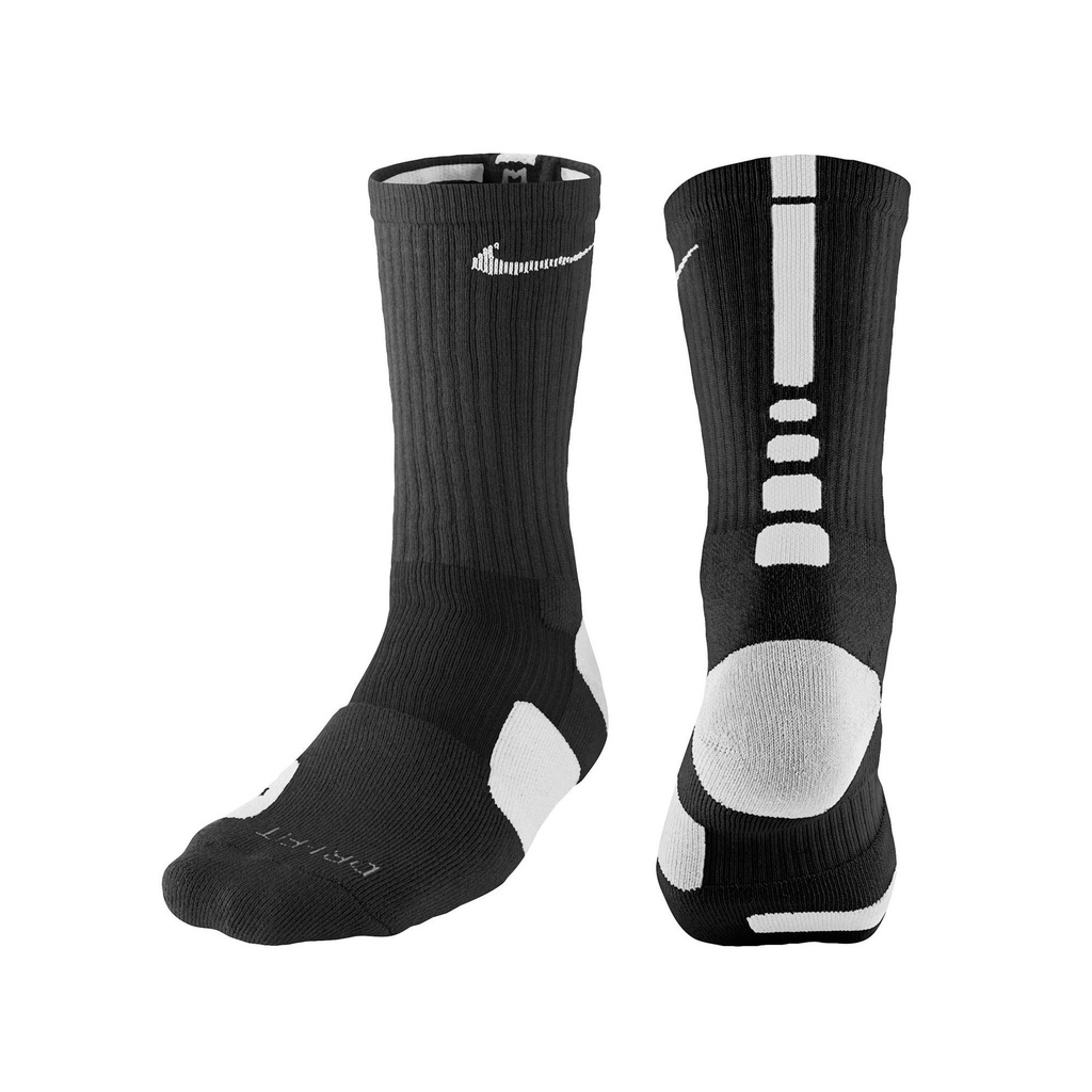 Vớ/ Tất Nike Unisex Elite Crew Basketball Cổ Cao (Đen/Trắng)