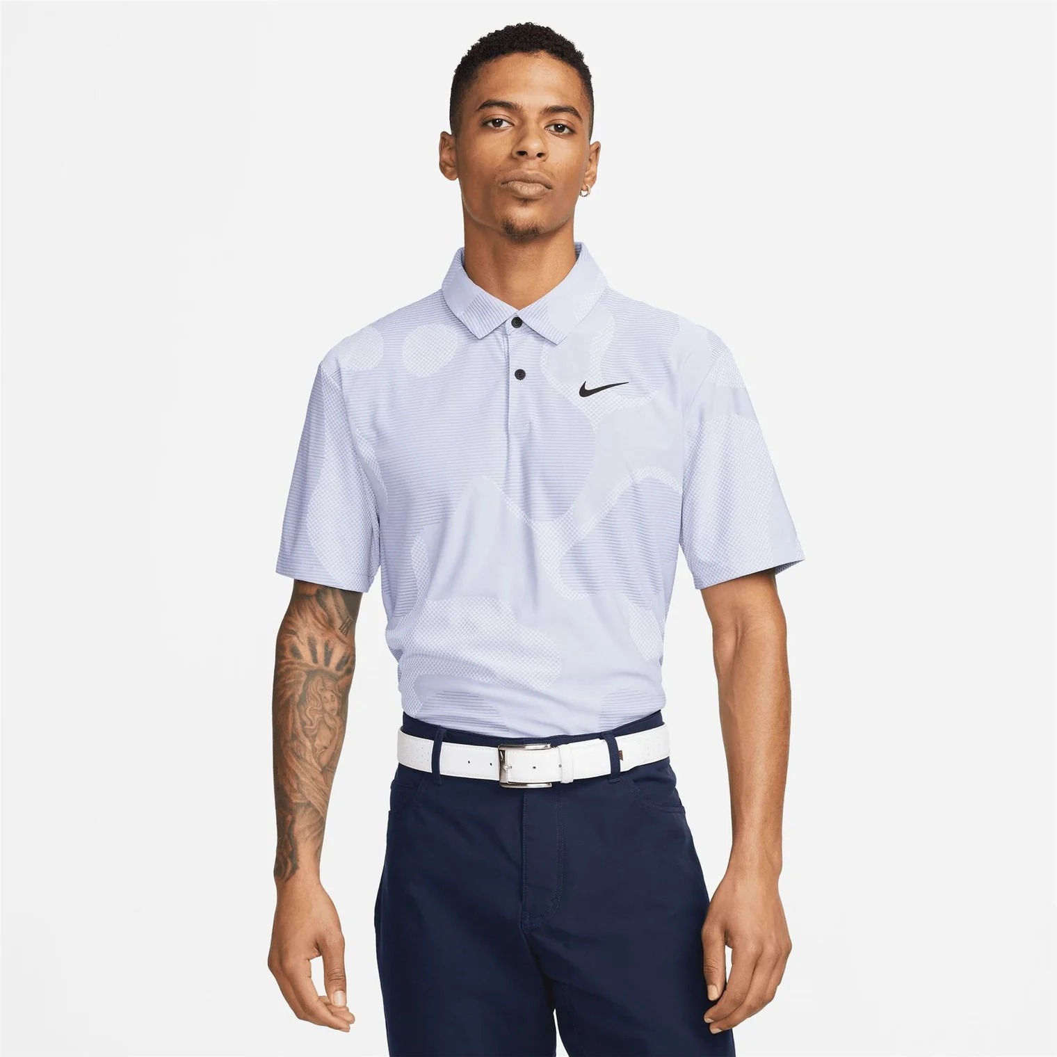 Áo Thun Polo Nam Nike Dri-FIT ADV Tour Camo Golf - Tím Khói