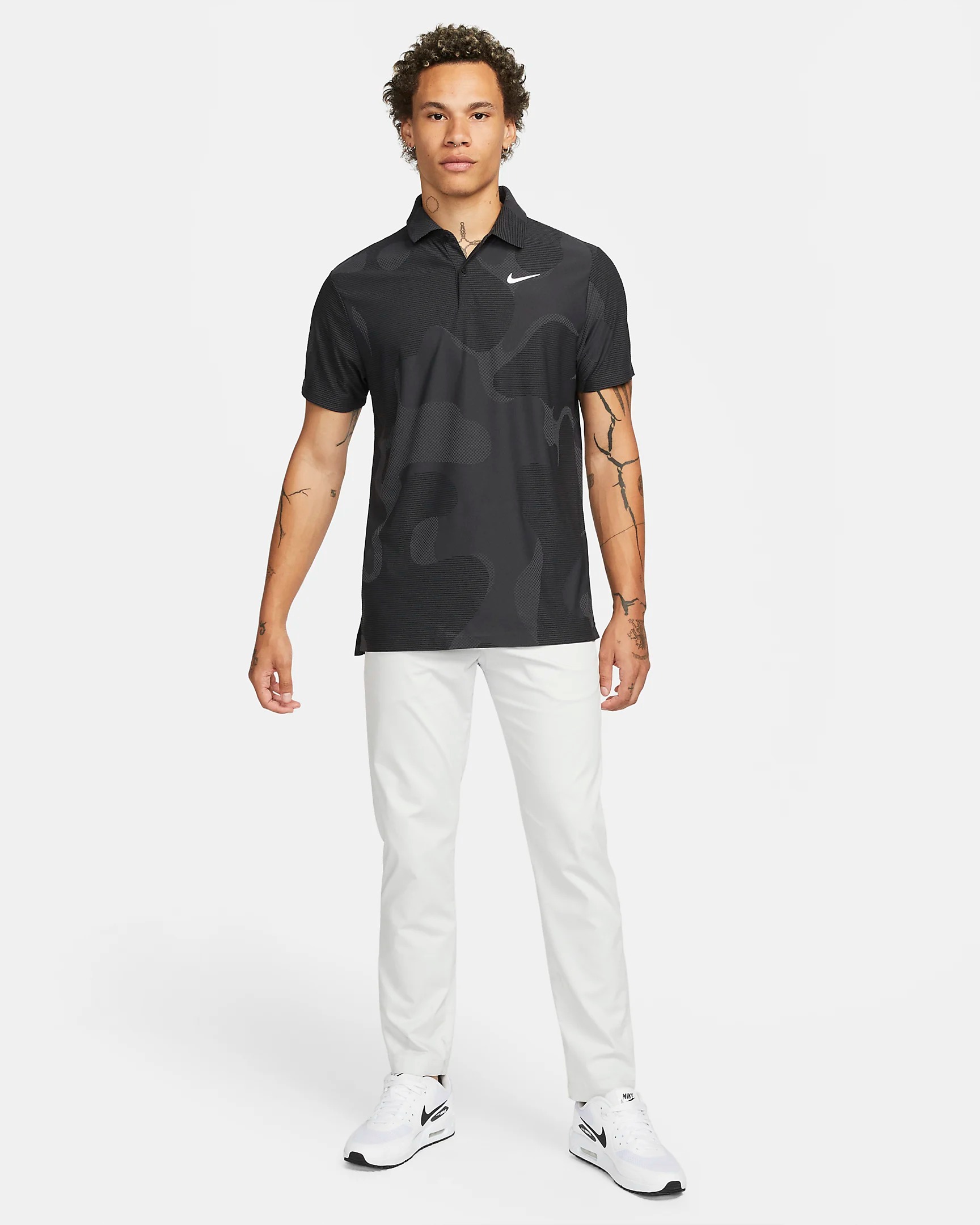 Áo Thun Polo Thể Thao Nam Nike Dri-FIT ADV Tour Camo Golf - Đen