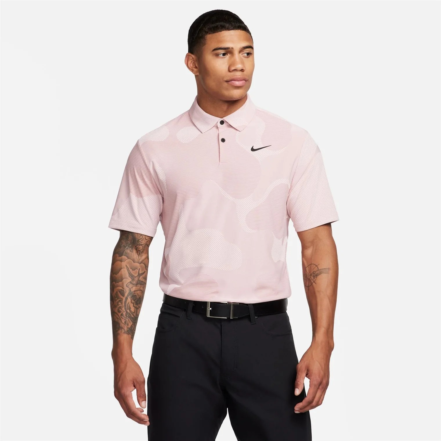 Áo Thun Polo Nam NK Dri-FIT ADV Tour Camo Golf - Hồng Phấn