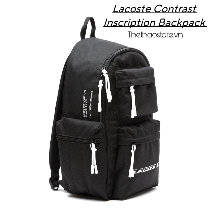 Balo Thời Trang Đi Học Unisex Nam Nữ Lacoste Contrast Inscription Backpack - NH4044NZ