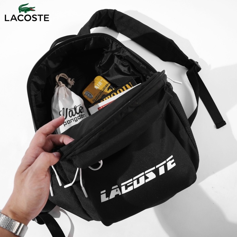 Balo Thời Trang Đi Học Unisex Nam Nữ Lacoste Contrast Inscription Backpack - NH4044NZ