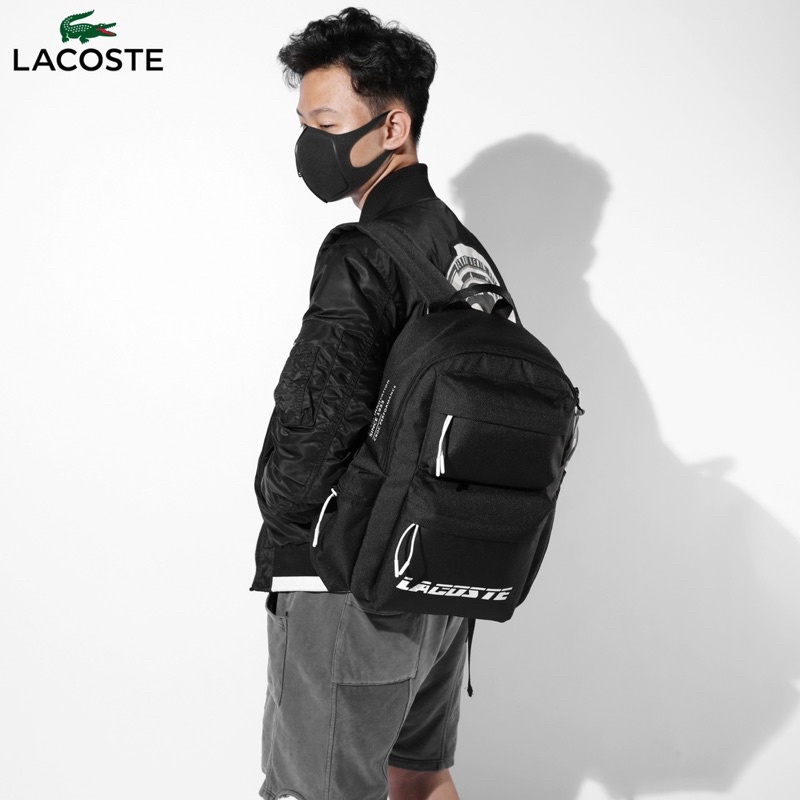 Balo Thời Trang Đi Học Unisex Nam Nữ Lacoste Contrast Inscription Backpack - NH4044NZ