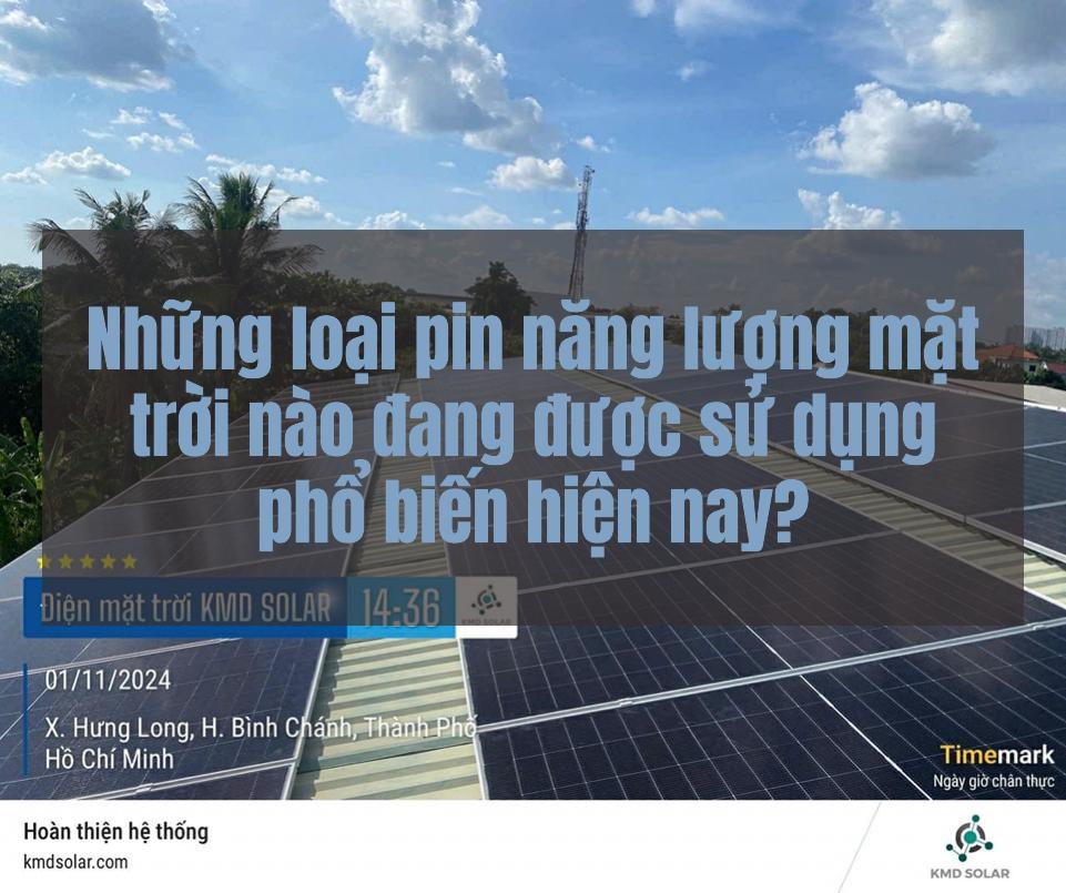 Những loại pin năng lượng mặt trời nào đang được sử dụng phổ biến hiện nay?