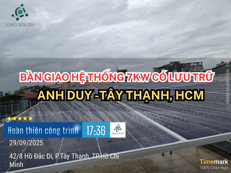 Hệ thống 7kw có lưu trữ cho anh Duy - Tây Thạnh, HCM