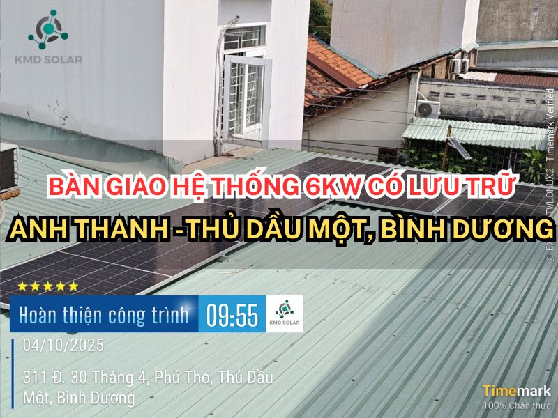 Hoàn thành lắp đặt hệ thống hybrid 6KW cho anh Thanh - Thủ Dầu Một, Bình Dương