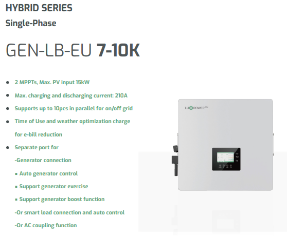 BIẾN TẦN HYBRID LUXPOWER 8KW (GEN-LB-EU 8K)