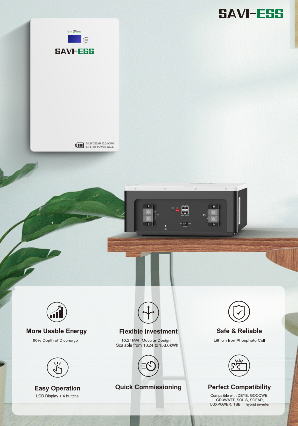 PIN LƯU TRỮ ÁP THẤP SAVI-ESS SAVI-512200 10.24KWh