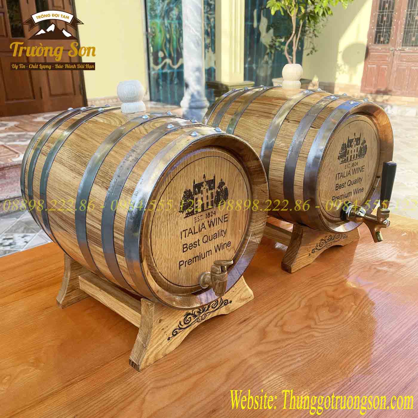 Thùng ủ rượu gỗ sồi 10 lít