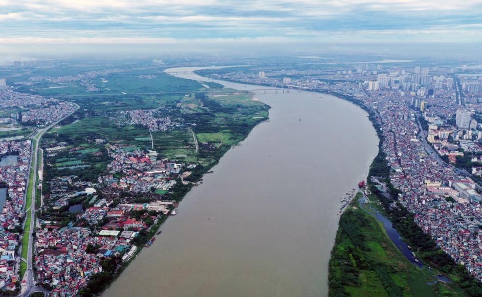 Toàn cảnh hiện trạng Phân khu đô thị sông Hồng trên địa bàn quận Hoàn Kiếm.