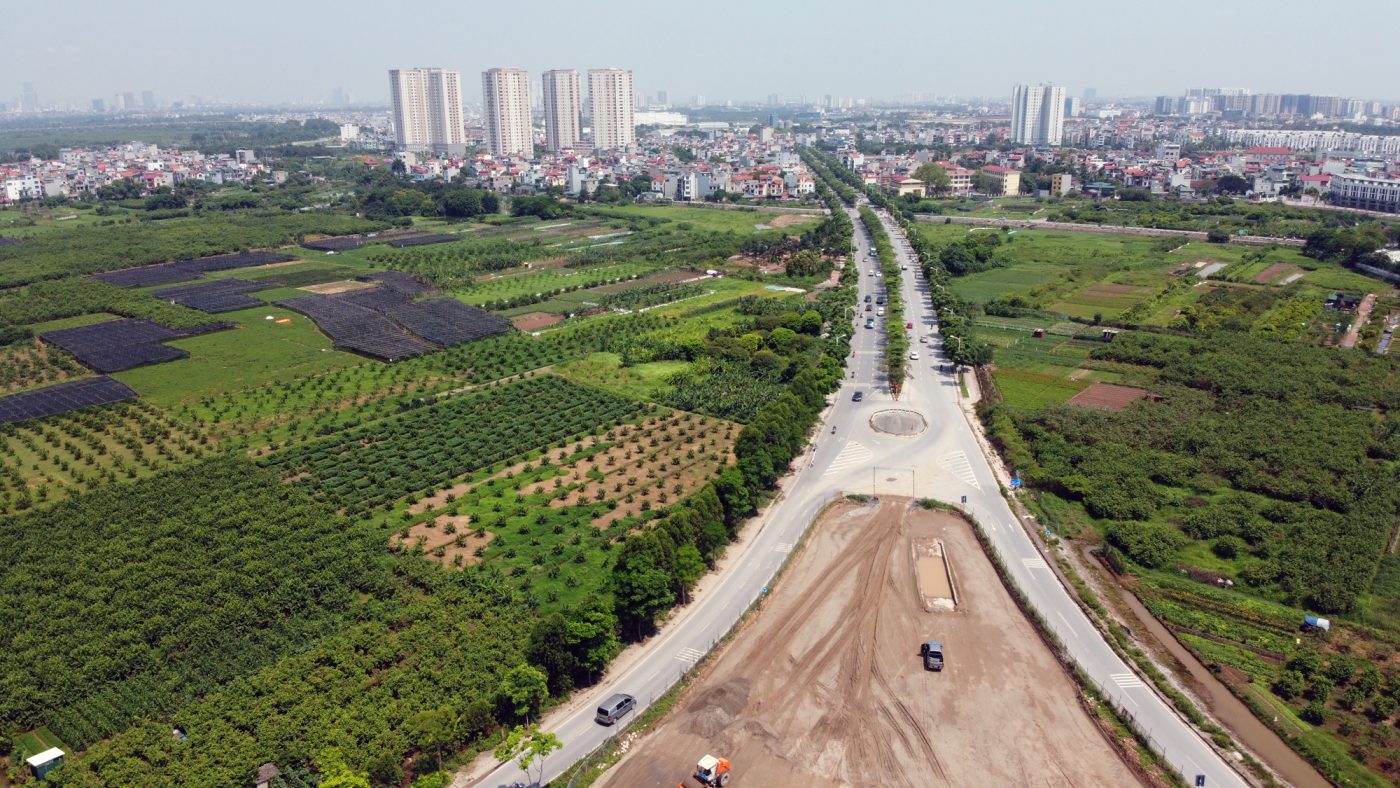 Toàn cảnh đường từ đê Ngọc Thụy đến KĐTM Thượng Thanh đang mở theo quy hoạch ở Hà Nội