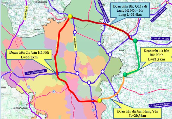 [Infographics] Đường Vành đai 4 trị giá hơn 85.000 tỷ đồng, hoàn thành năm 2027
