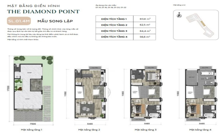 Chuyển nhượng suất ngoại giao đẹp nhất biệt thự song lập tại dự án The Diamond Point (khu đấu giá C14 Phúc Đồng, Long Biên, Hà Nội).