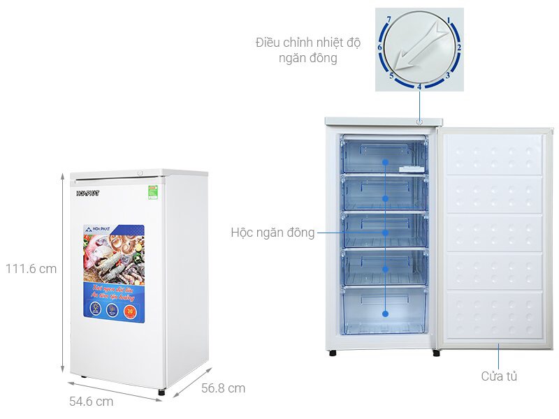 Tủ đông đứng mini 4 tầng nhỏ gọn giá rẻ sử dụng trong gia đình, trữ sữa mẹ , kinh doanh quán nhỏ