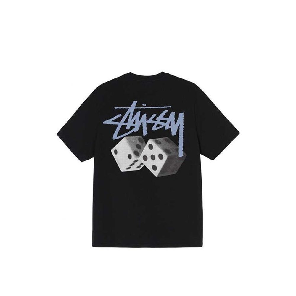 STUSSY ROLL THE DICE DYED TEE BLACK - SHIBUYA TOWN Stussy Roll The Dice Dyed Tee Black - Shibuya Town