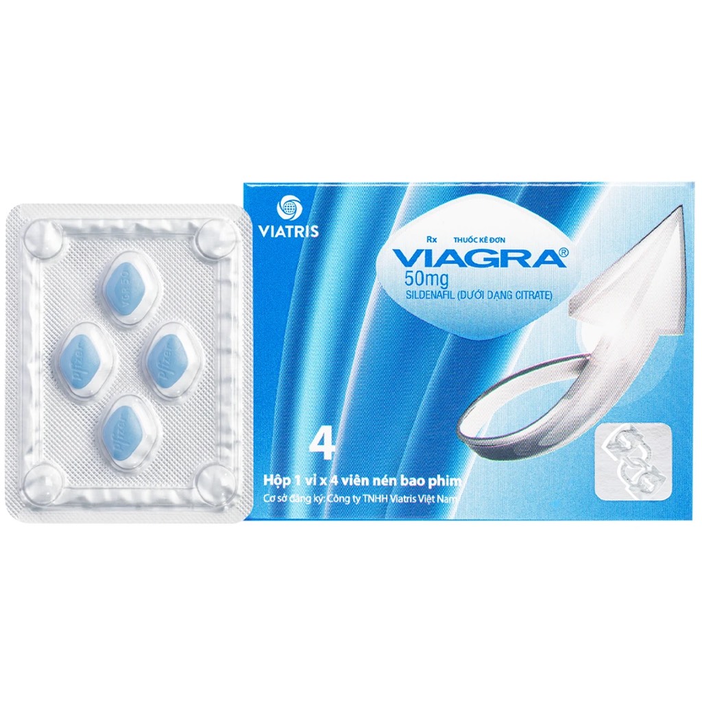 VIAGRA 50MG (HỘP 4 VIÊN) ĐIỀU TRỊ RỐI LOẠN CƯƠNG DƯƠNG
