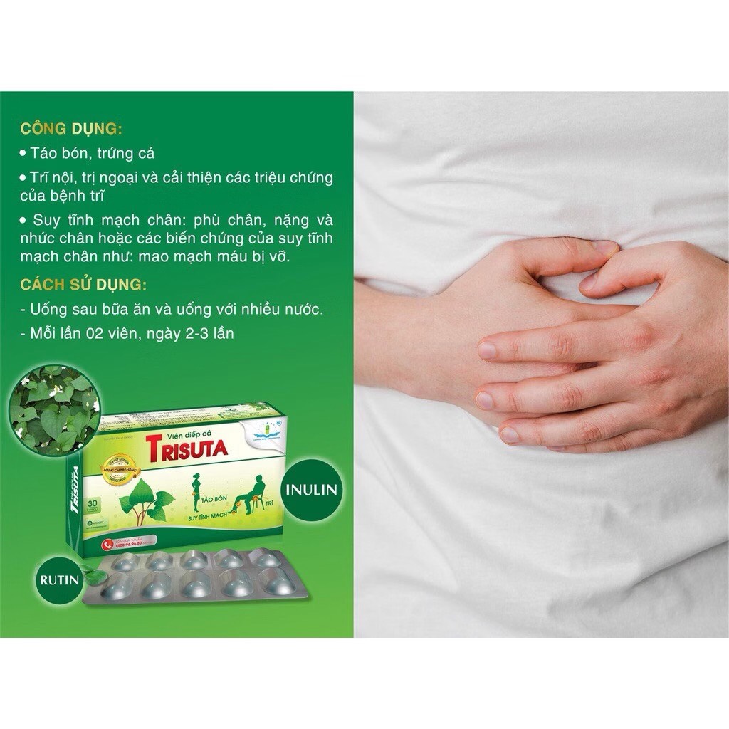 VIÊN GIẤP CÁ TRISUTA TÂM DƯỢC HỘP 30 VIÊN