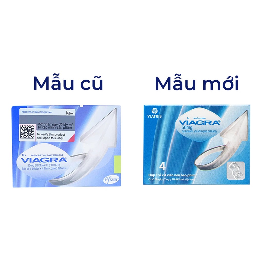 VIAGRA 50MG (HỘP 4 VIÊN) ĐIỀU TRỊ RỐI LOẠN CƯƠNG DƯƠNG