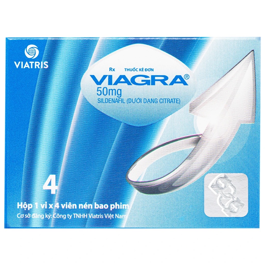 VIAGRA 50MG (HỘP 4 VIÊN) ĐIỀU TRỊ RỐI LOẠN CƯƠNG DƯƠNG