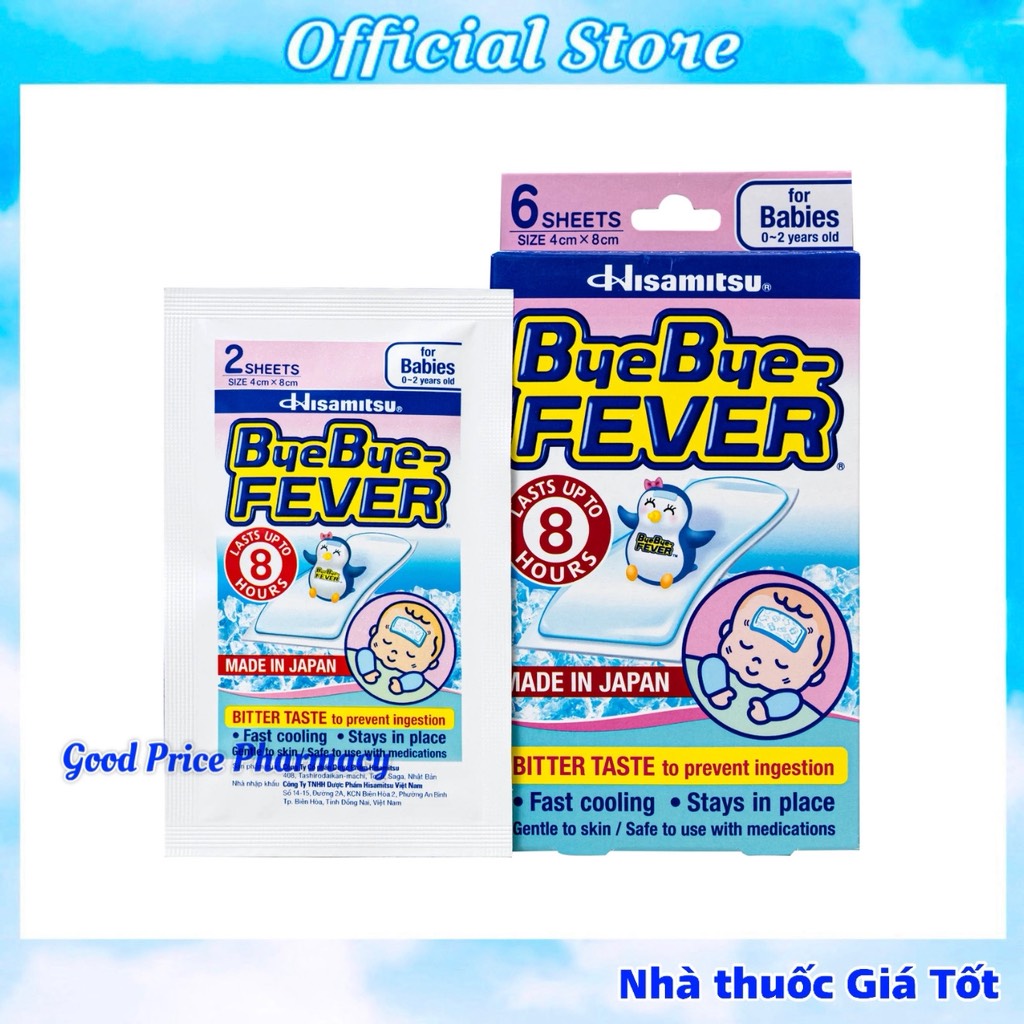 HỘP 6 MIẾNG DÁN HẠ SỐT BYEBYE FEVER 0-2 TUỔI