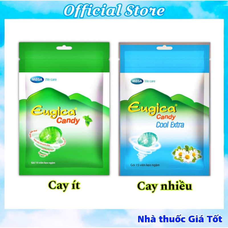 Kẹo Ngậm Thảo Dược Eugica Candy Cực The Mát - Túi Zip 15 Viên
