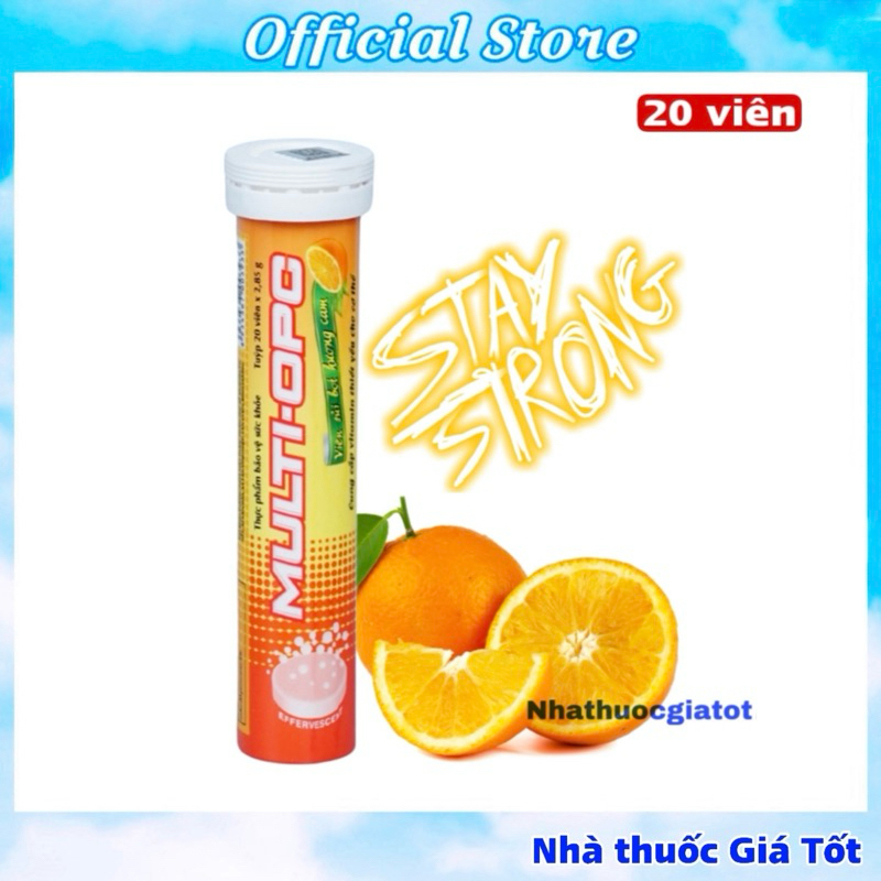 Tuýp 20 Viên Sủi Bổ Sung Vitamin MULTI-OPC Multivitamin Vị Cam Thơm Ngon Dễ Uống