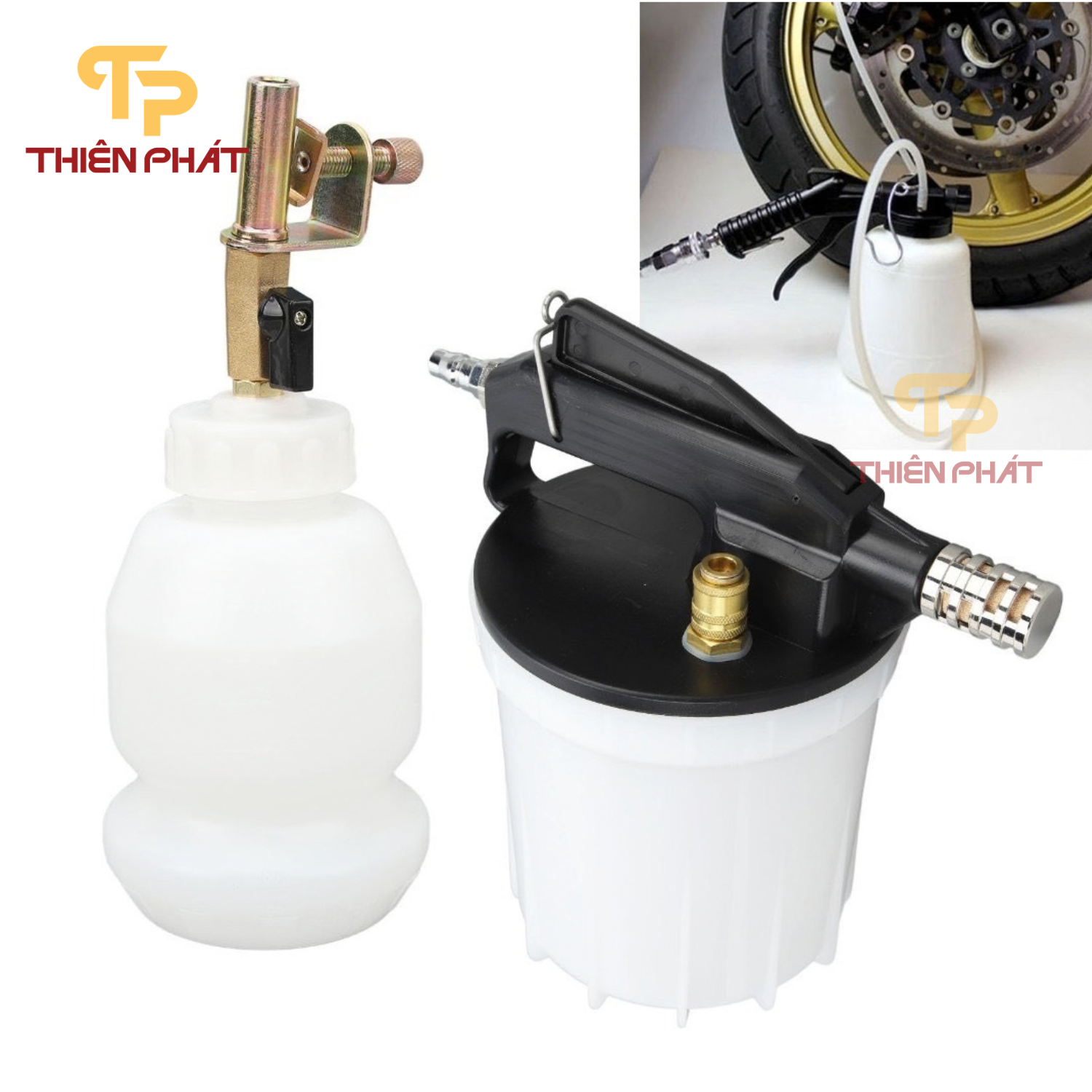Bình hút và thay dầu phanh ô tô dùng khí nén Thiên Phát TP152