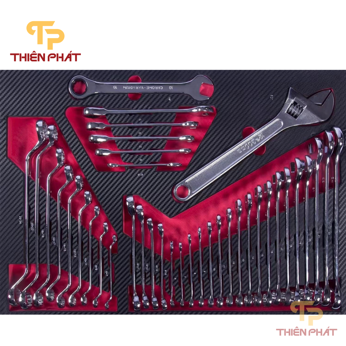 Tủ đồ nghề 7 ngăn 421 chi tiết Thiên Phát TP1702a cho gara sửa chữa oto, xưởng cơ khí