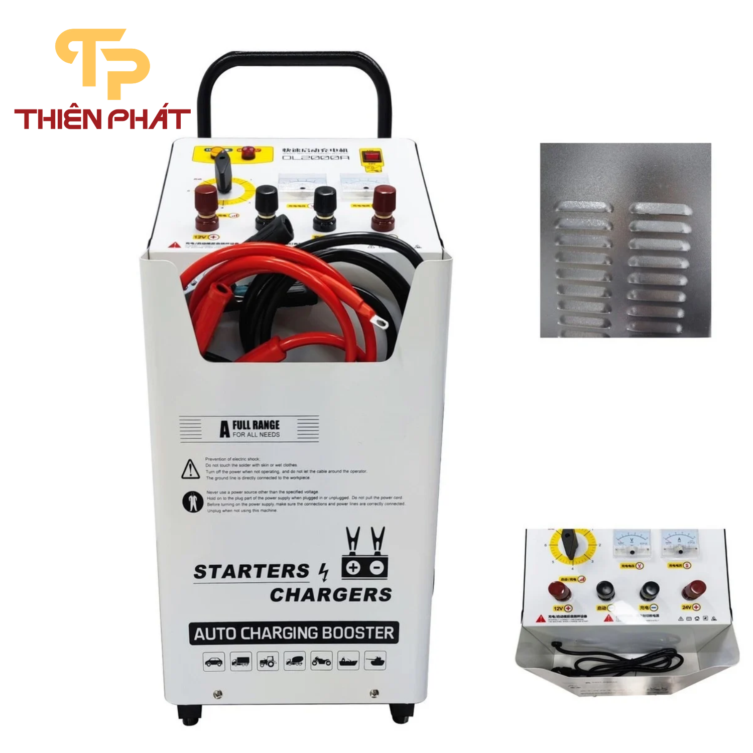 Máy sạc và đề nổ ắc quy ô tô 220V – Dòng lớn 2000A – Sạc ắc quy 12V/24V cho xe con, xe tải nhẹ