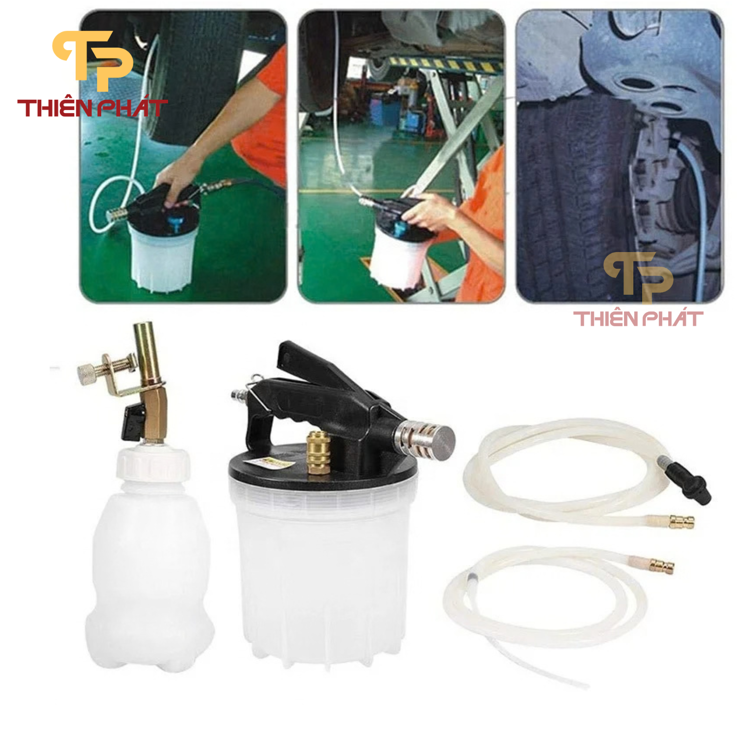 Bình hút và thay dầu phanh ô tô dùng khí nén Thiên Phát TP152