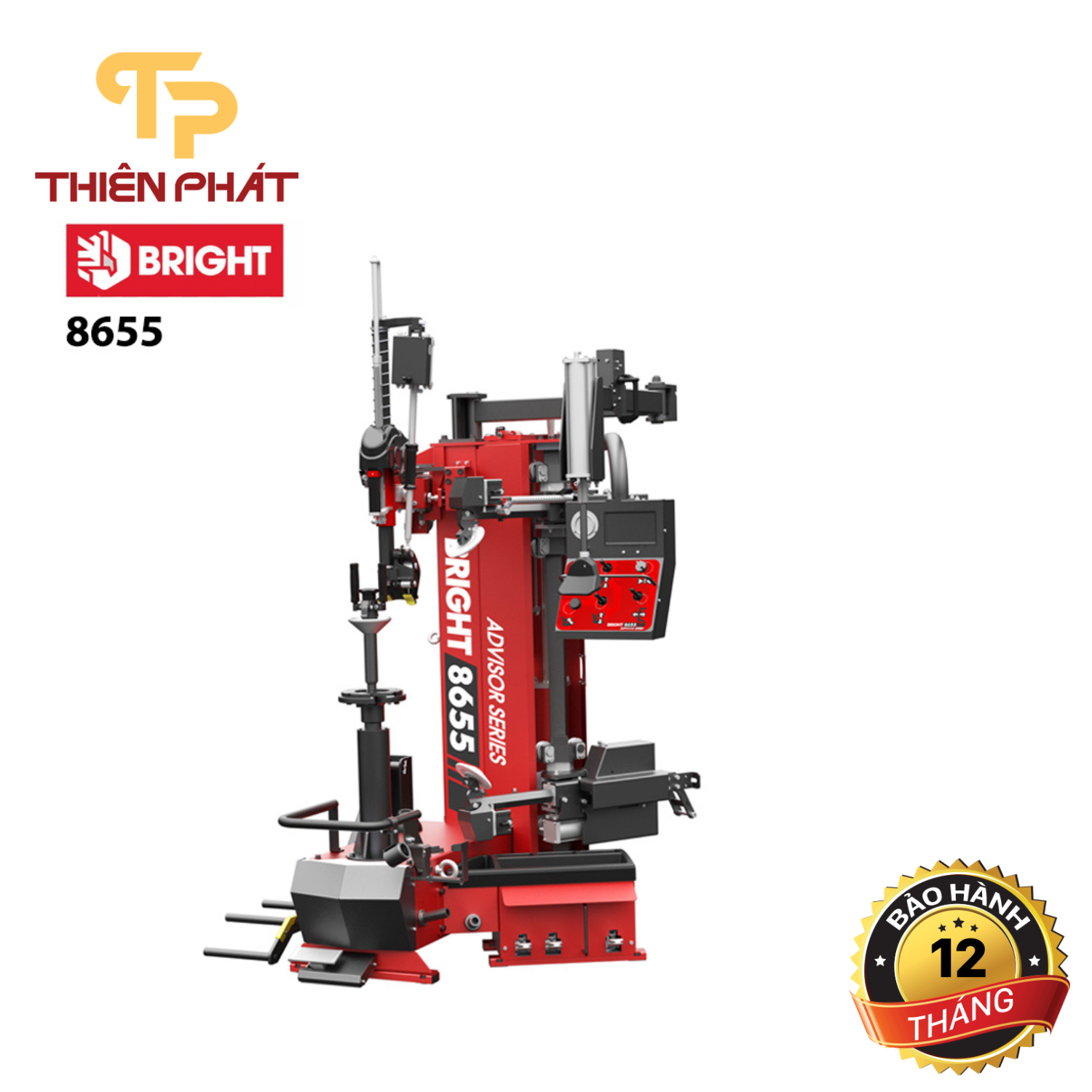 Máy tháo lốp xe tải không lơ via công nghệ Ý Bright 8655