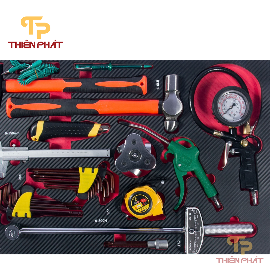 Tủ đồ nghề 7 ngăn 421 chi tiết Thiên Phát TP1702a cho gara sửa chữa oto, xưởng cơ khí