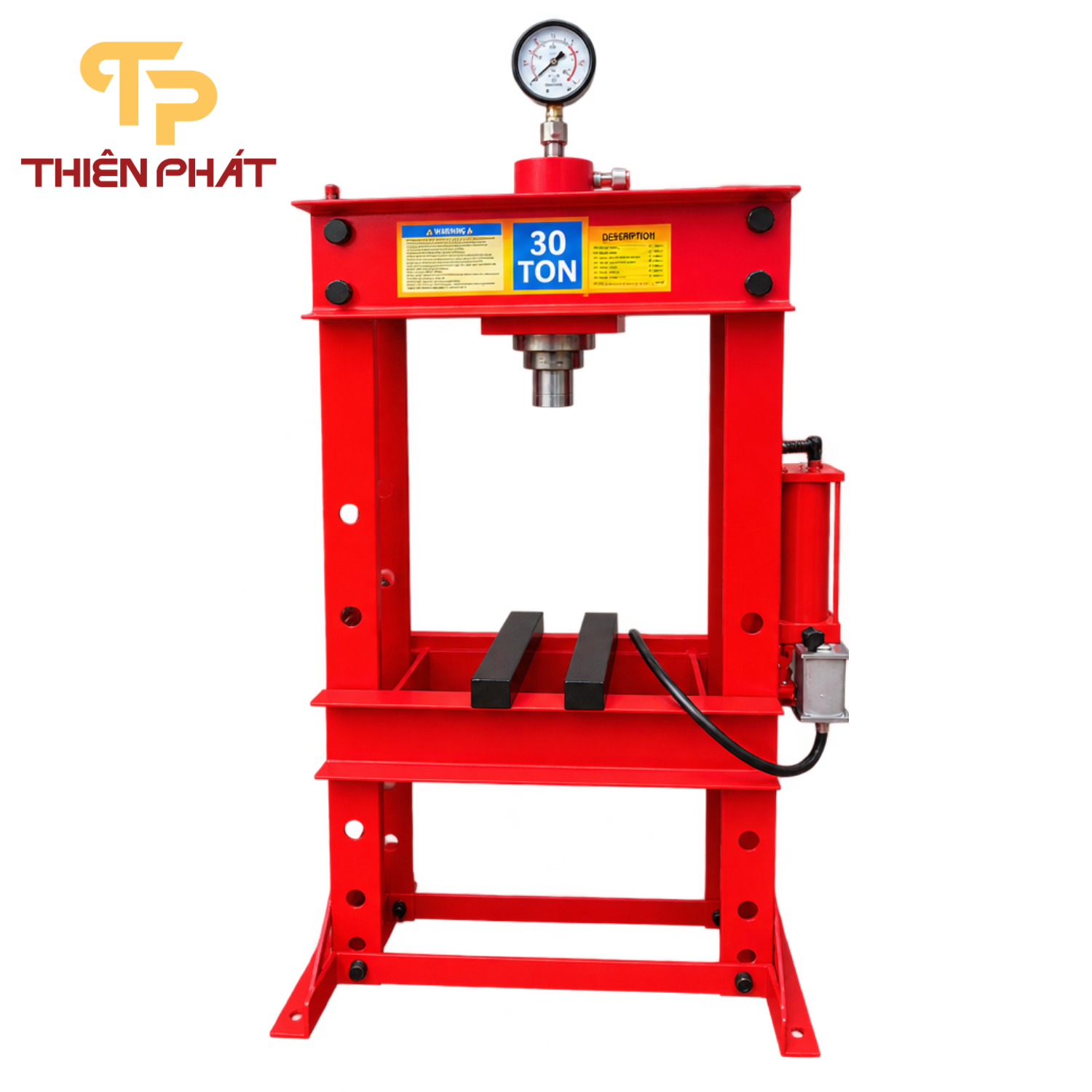 Máy ép thủy lực 30 tấn dùng khí nén có đồng hồ Thiên Phát TP38