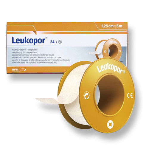 LEUKOPOR-1,25cm*5m-BĂNG DÍNH Y TẾ DÙNG CHO DA NHẠY CẢM-Without snap ring