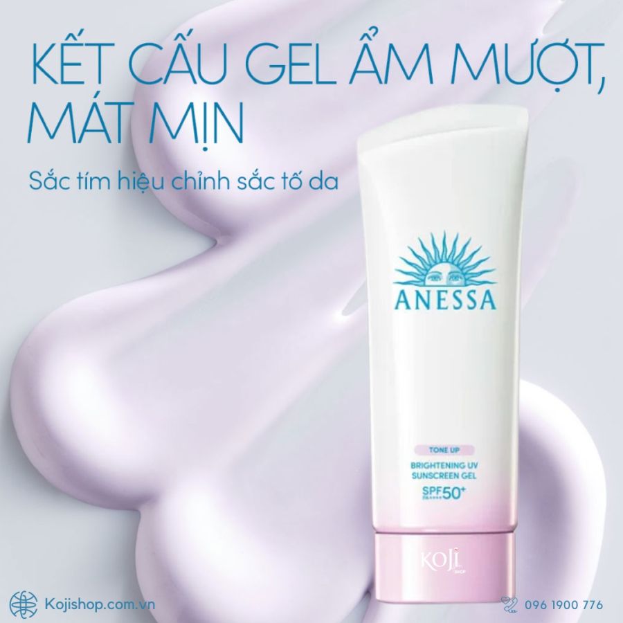 Kem chống nắng Anessa SPF50+ PA++++ 90g dạng gel - dưỡng sáng, nâng tông da 2024