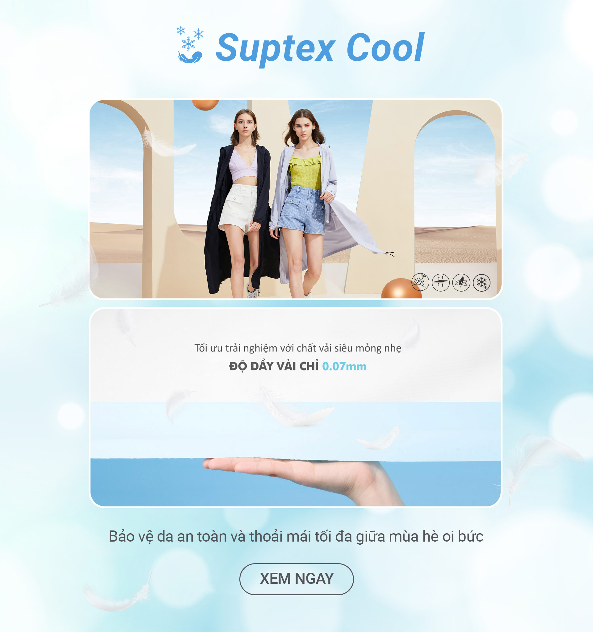 Công nghệ vải chống nắng Suptex Cool