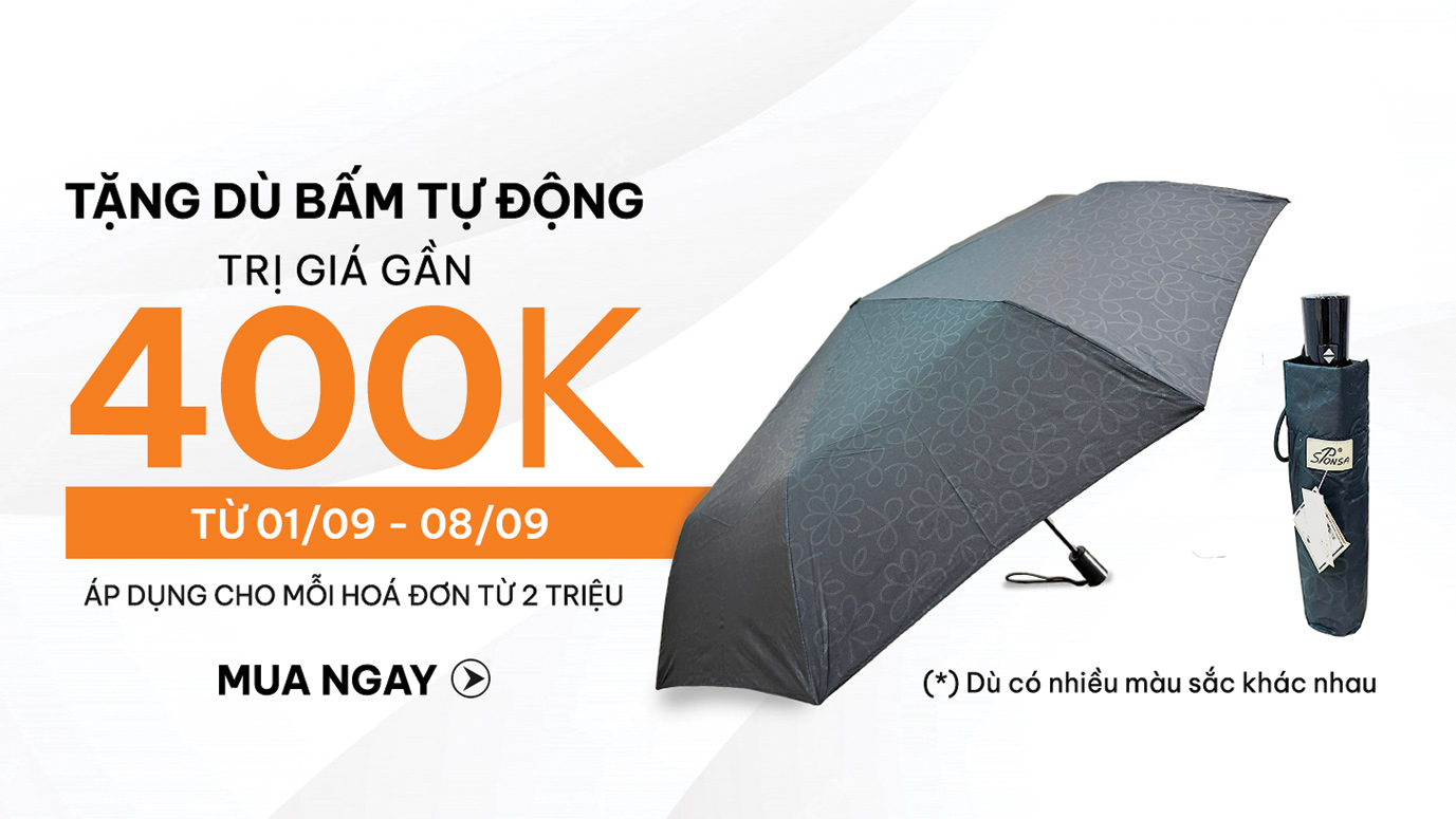 Tặng thêm dù bấm tự động trị giá gần 400k