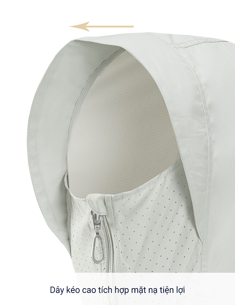 Áo khoác chống nắng nam UV100 Suptex-Cool AL23125 dây kéo che mặt