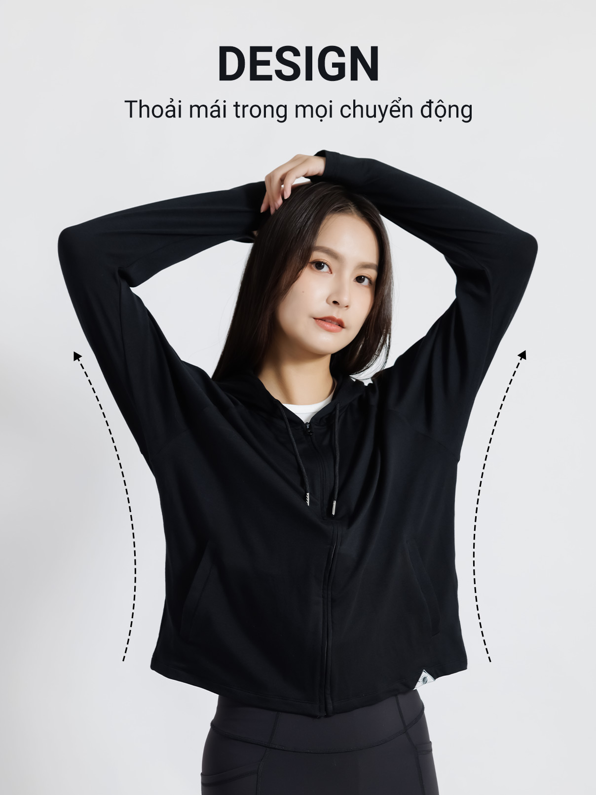 Áo khoác chống nắng nữ UV100 AA24086 cotton lụa thoáng mát
