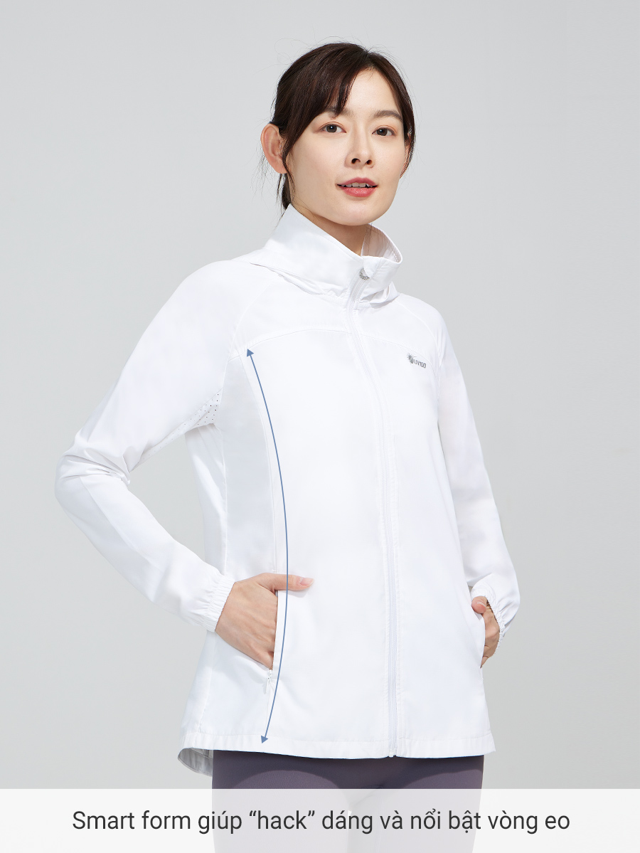 Áo khoác chống nắng nữ UV100 Suptex-Cool Slim-fit AC24528 giấu được nón