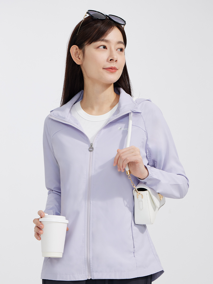 Áo khoác chống nắng nữ UV100 Suptex-Cool Slim-fit AC24528 giấu được nón