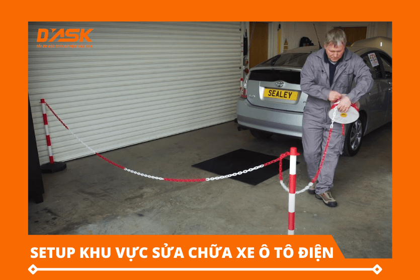 set up khu vuc sua chua xe o to dien